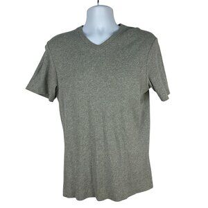 Brandini Gray V Neck T Shirt Large Cotton Lycra Blend Casual Short Sleeve Top